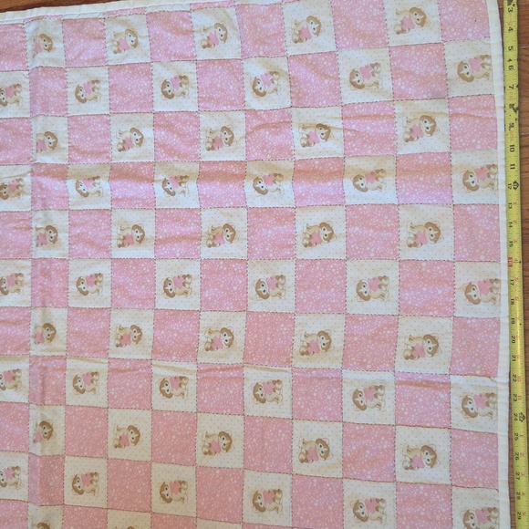 Pink and White Hand Quilted Blanket - Picture 7 of 10
